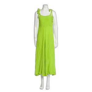 S/W/F Square Neckline Jumpsuit Romper Lime Neon Green Womens XS 0 2 Sleeveless